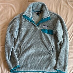 Patagonia Blue Cowl Neck Sweater with Turtleneck Design
